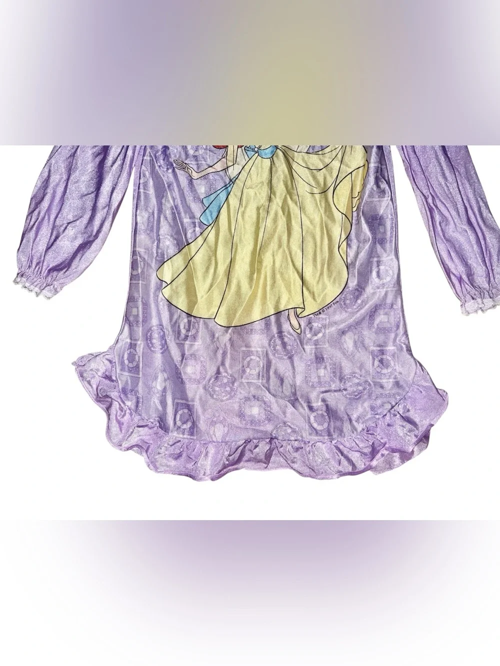 Vintage 1997 Anastasia Lavender Shimmer Nightgown Girls S Ruffle Hem Disney Fox